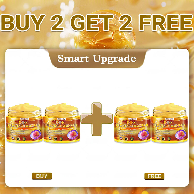 【Official Shop】RAINDEW® 9-IN-1 BEE VENOM & GHK-Cu Skin Firming & Treatment Cream Anti-aging, Hydrating, Skin Repair, Even Tone, Acne and Dark Spot Treatment, Wart and Mole Removal, Psoriasis Relief