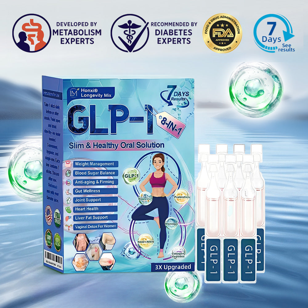 Official Store | Honxi® Longevity GLP-1 8-in-1 Slim & Healthy Oral Solution(Once a day, visible results in 7 days) Supports obesity, cardiovascular health, diabetes, sleep apnea, gut health, joint issues, while also firming the skin and boosting energy