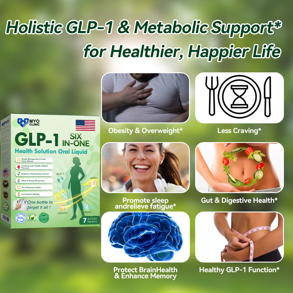 🇺🇸Official Store | Myo Clinic GLP-1 SIX-IN-ONE Health Solution Oral Liquid (Just once a day, visible changes in 7 days) For obesity, cardiovascular health, diabetes, sleep apnea, Gut Health, joint issues, and more