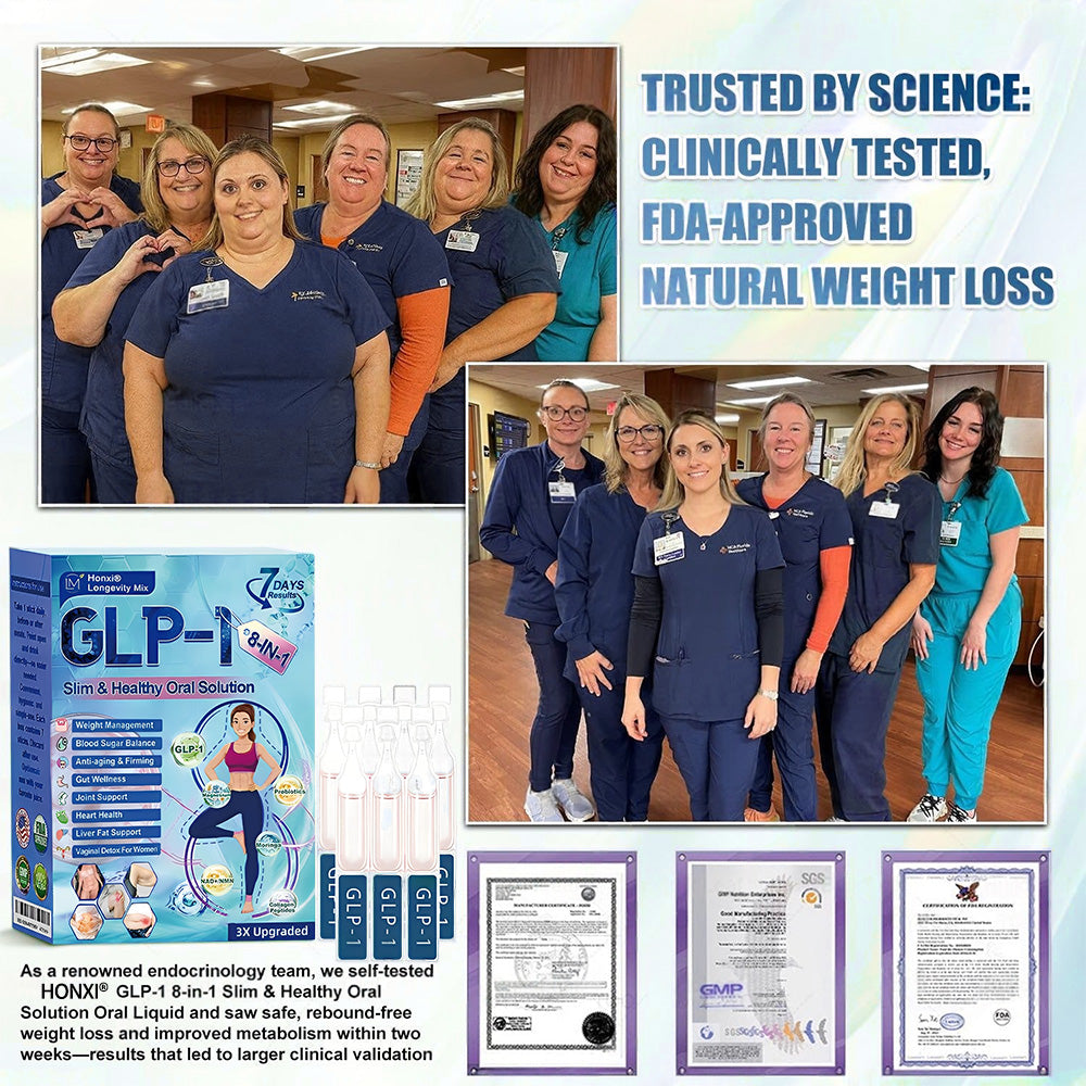 Official Store | Honxi® Longevity GLP-1 8-in-1 Slim & Healthy Oral Solution(Once a day, visible results in 7 days) Supports obesity, cardiovascular health, diabetes, sleep apnea, gut health, joint issues, while also firming the skin and boosting energy