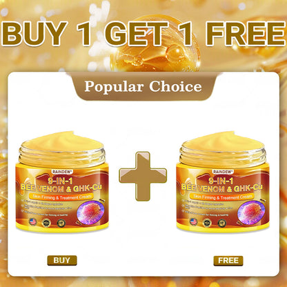 【Official Shop】RAINDEW® 9-IN-1 BEE VENOM & GHK-Cu Skin Firming & Treatment Cream Anti-aging, Hydrating, Skin Repair, Even Tone, Acne and Dark Spot Treatment, Wart and Mole Removal, Psoriasis Relief