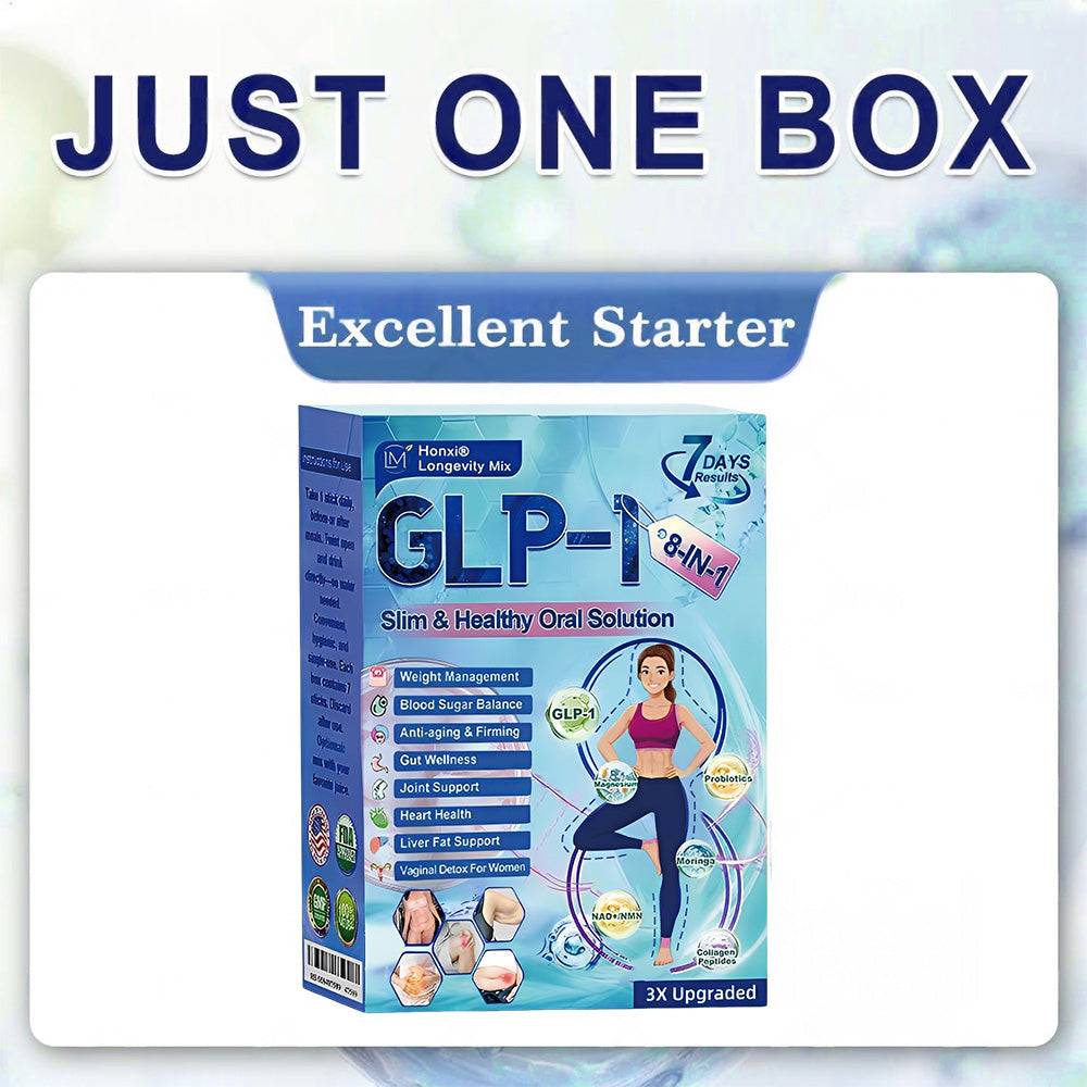 Official Store | Honxi® Longevity GLP-1 8-in-1 Slim & Healthy Oral Solution(Once a day, visible results in 7 days) Supports obesity, cardiovascular health, diabetes, sleep apnea, gut health, joint issues, while also firming the skin and boosting energy