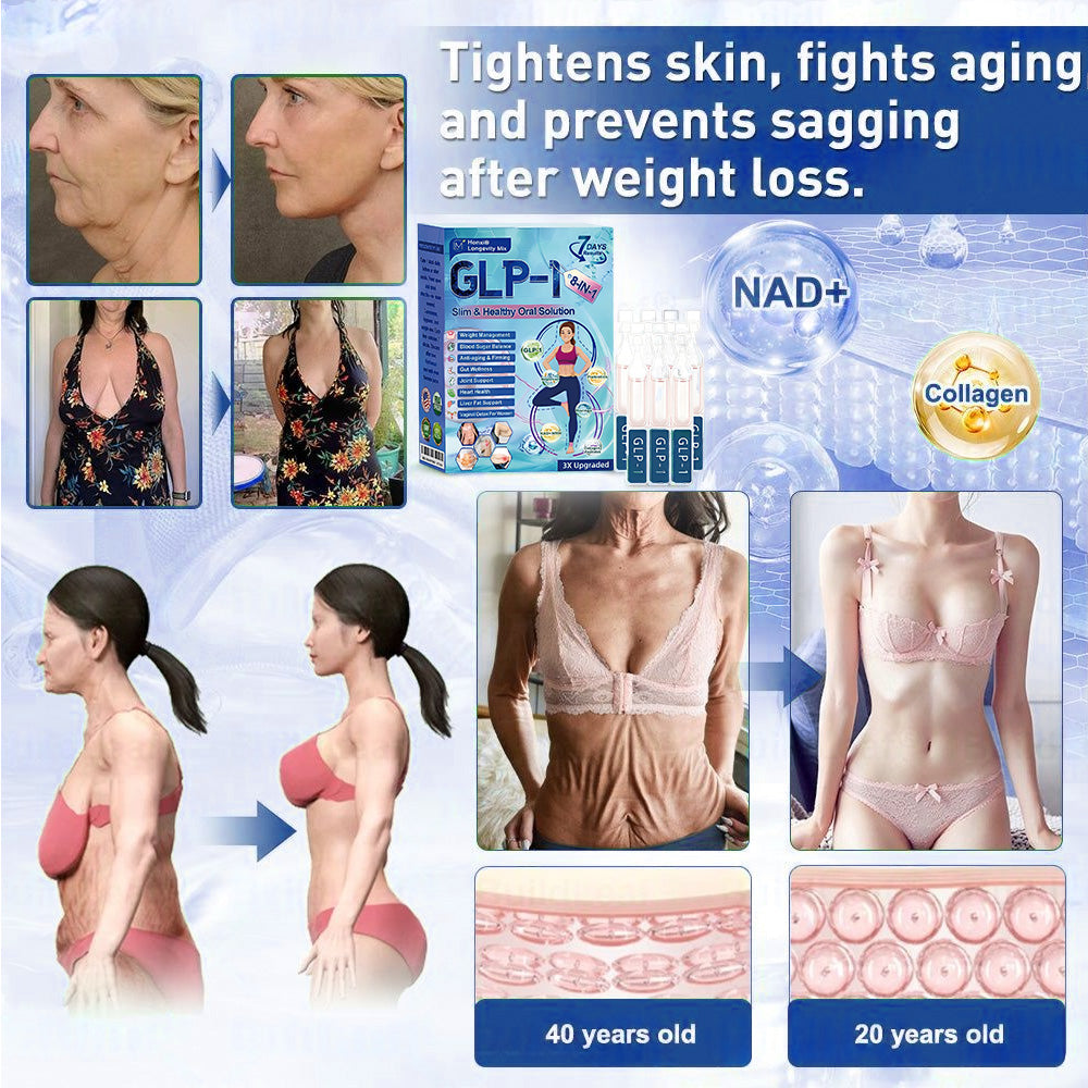 Official Store | Honxi® Longevity GLP-1 8-in-1 Slim & Healthy Oral Solution(Once a day, visible results in 7 days) Supports obesity, cardiovascular health, diabetes, sleep apnea, gut health, joint issues, while also firming the skin and boosting energy