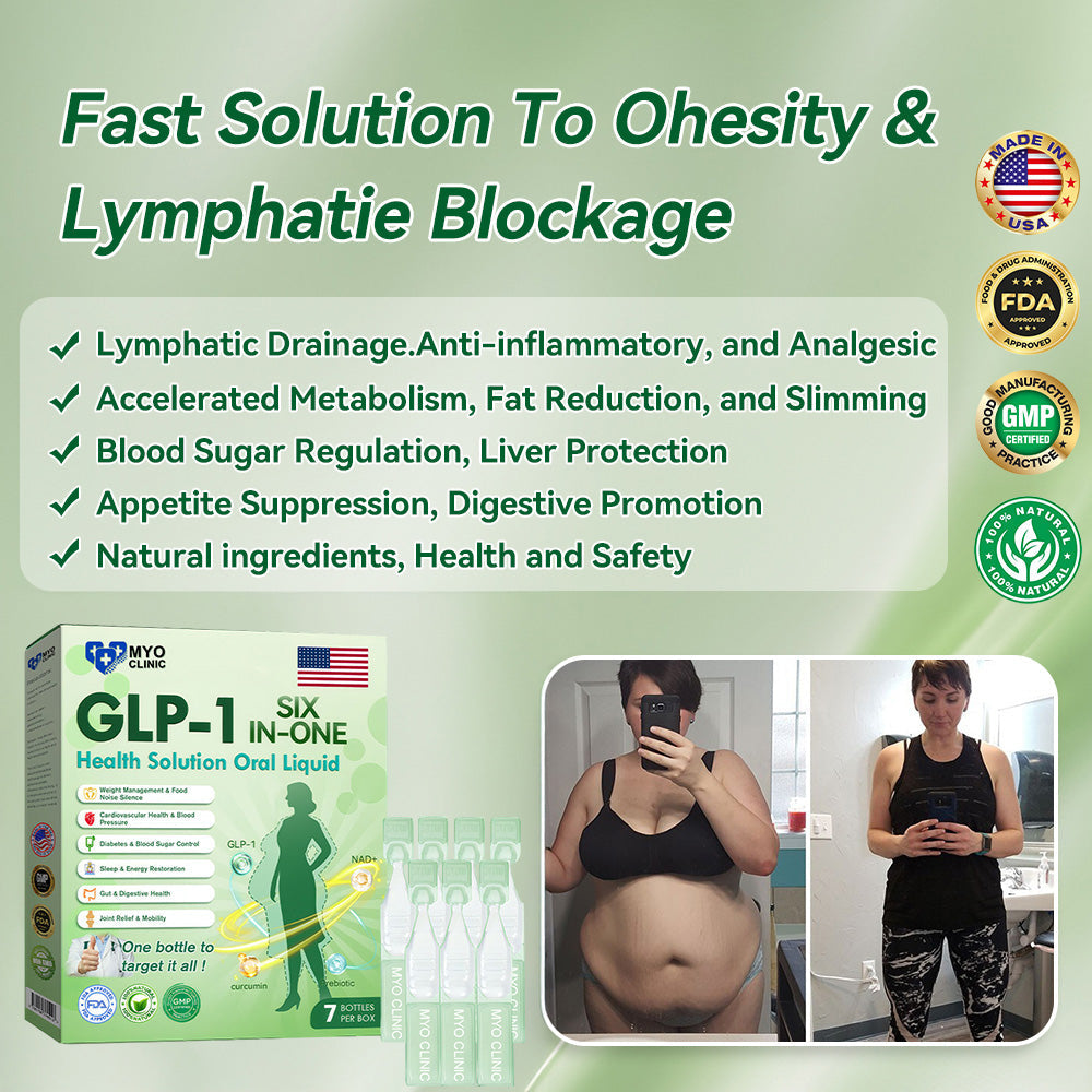 Official Store | Myo Clinic GLP-1 SIX-IN-ONE Health Solution Oral Liquid (Just once a day, visible changes in 7 days) For obesity, cardiovascular health, diabetes, sleep apnea, Gut Health, joint issues, and more