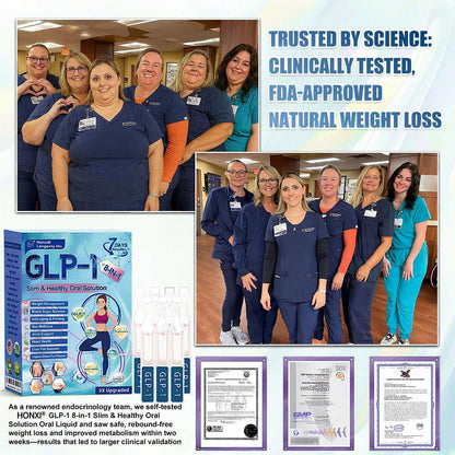 Official Store | Honxi® Longevity GLP-1 8-in-1 Slim & Healthy Oral Solution(Once a day, visible results in 7 days) Supports obesity, cardiovascular health, diabetes, sleep apnea, gut health, joint issues, while also firming the skin and boosting energy